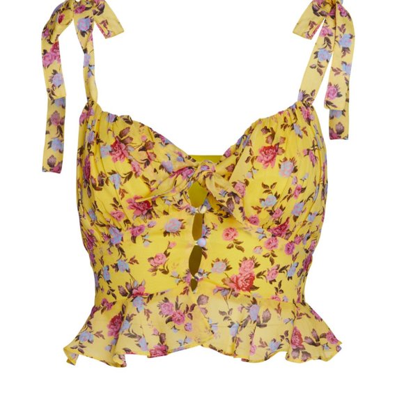 Beaumont Top Yellow Floral | For Love and Lemons - Picture 4 of 7
